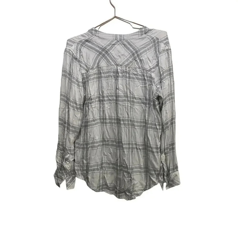 Rails Hunter White Long Sleeve Plaid Button Down … - image 4